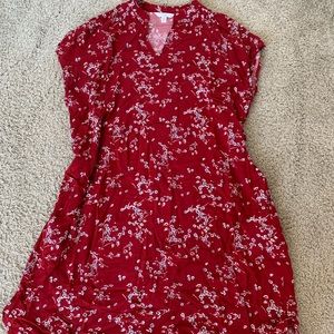 Red mini floral dress